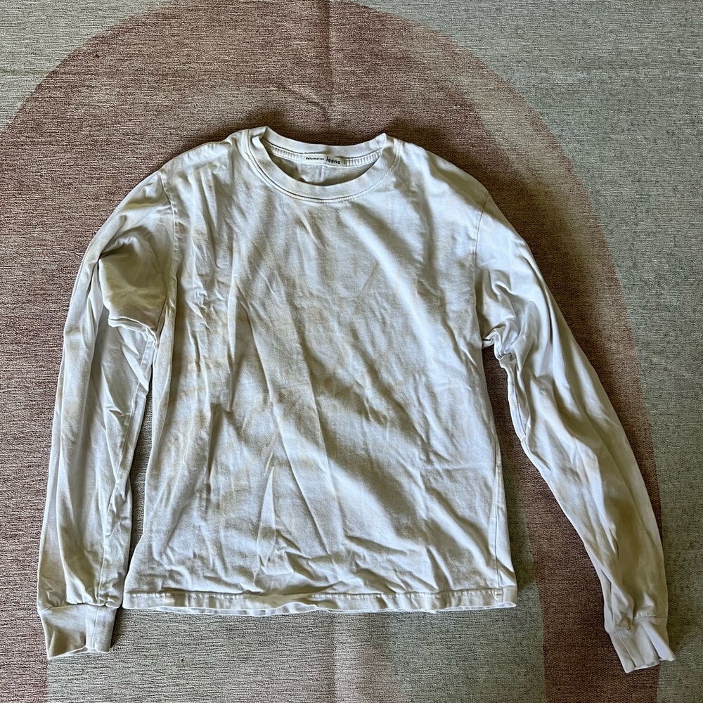 Reformation Cream Long Sleeve Tee